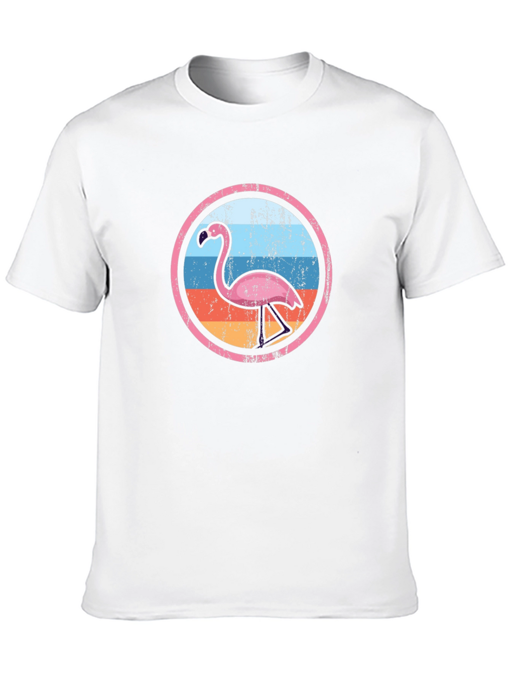 Retro Flamingo Graphic Tee - Mens Black T-Shirt
