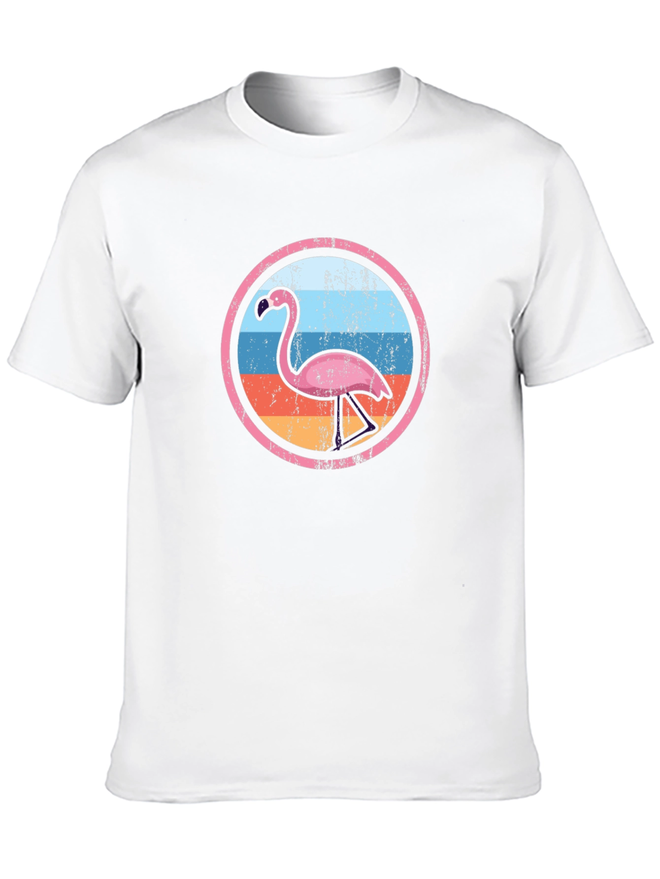 Retro Flamingo Graphic Tee - Mens Black T-Shirt