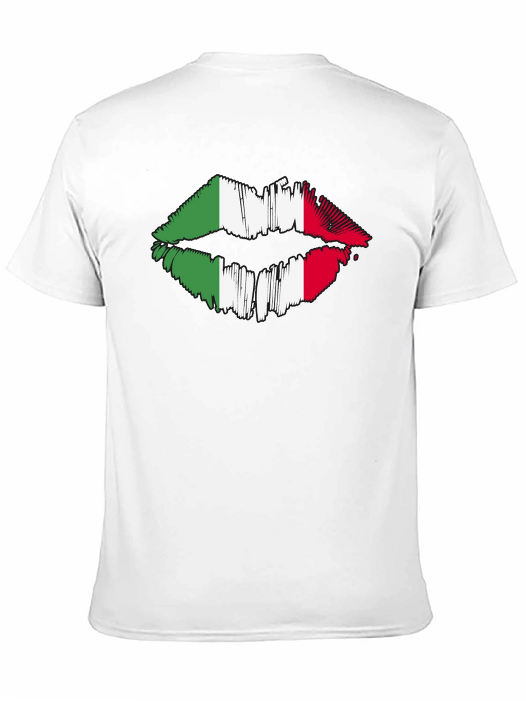 Italian Flag Lips Graphic Black T-Shirt