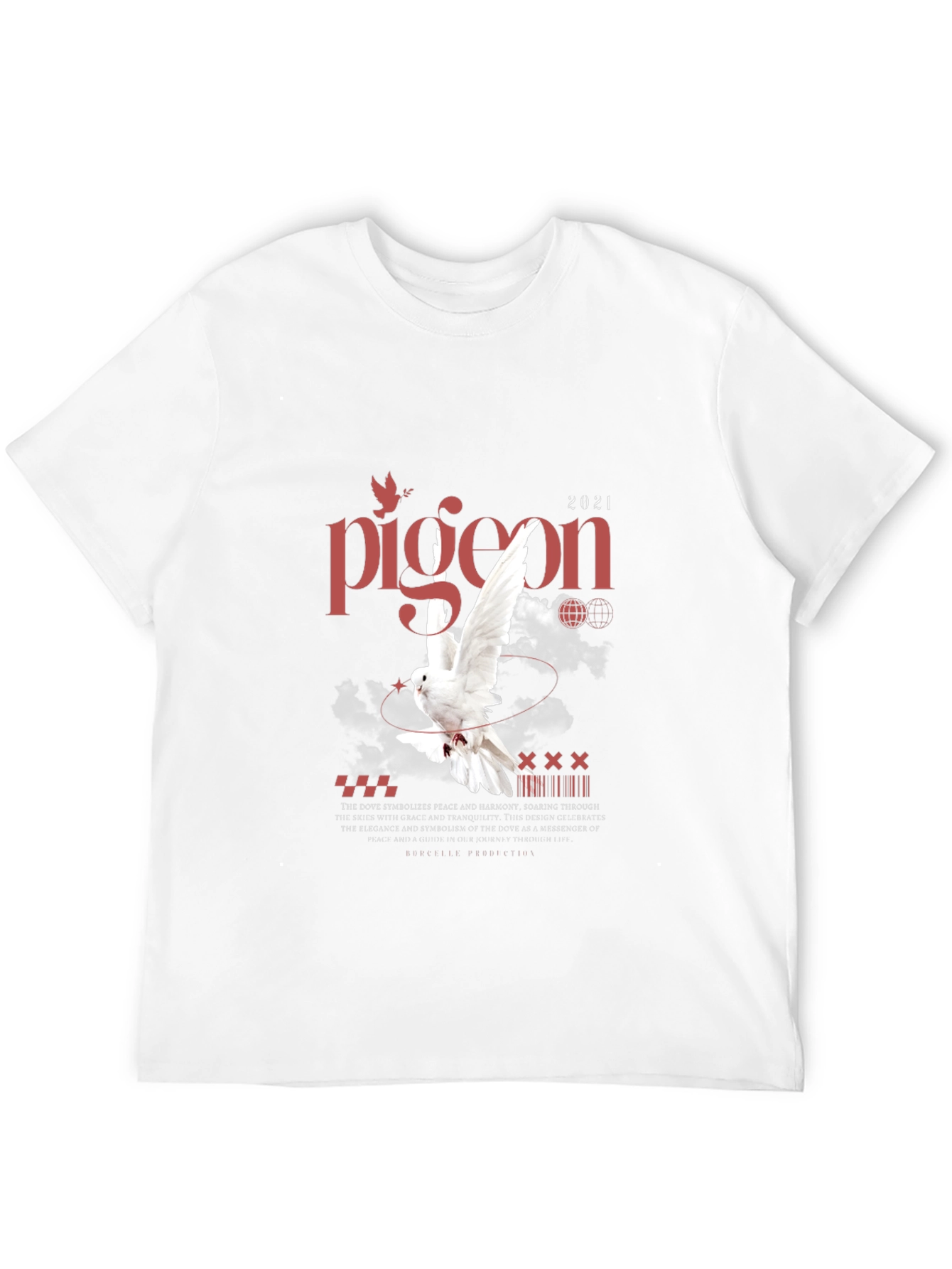 Pigeon Peace Graphic Black T-Shirt