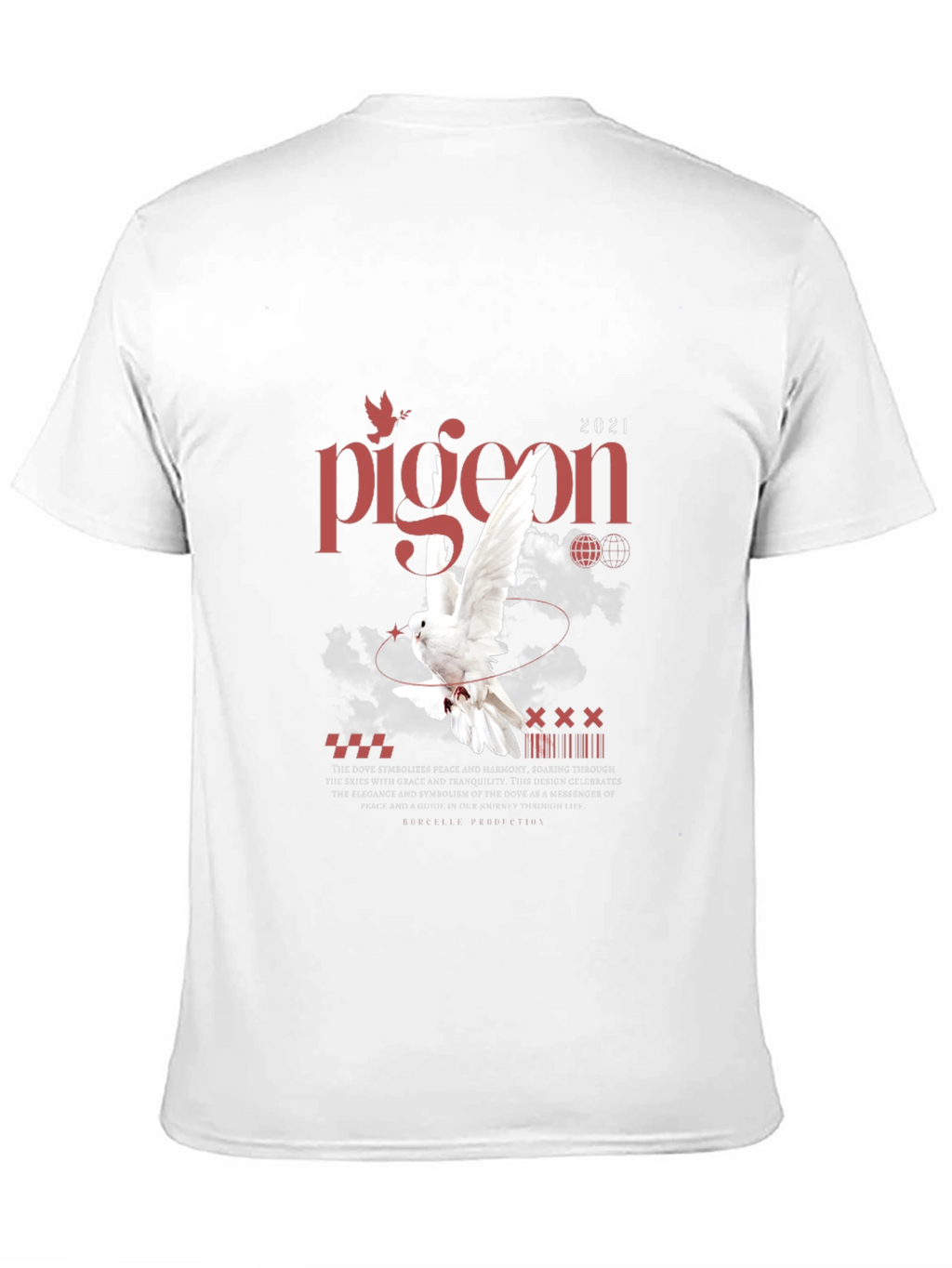 Pigeon Peace Graphic Black T-Shirt