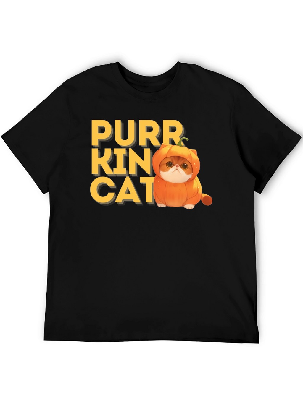 Purr-kin Cat T-shirt: Halloween Cat in Pumpkin
