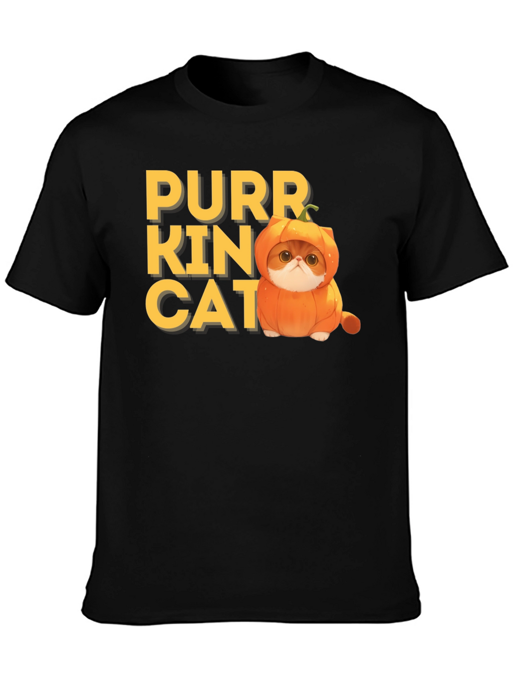 Purr-kin Cat T-shirt: Halloween Cat in Pumpkin
