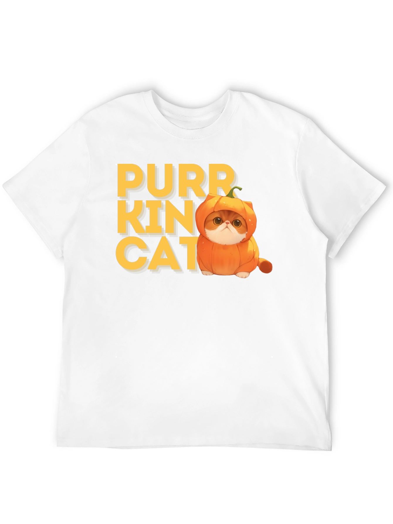 Purr-kin Cat T-shirt: Halloween Cat in Pumpkin