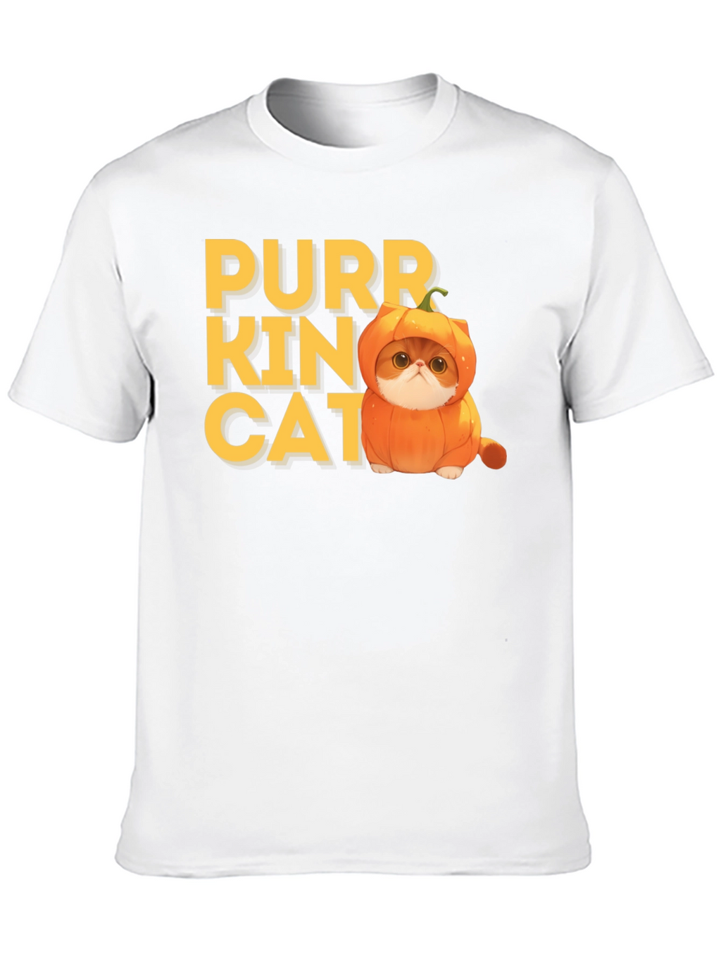 Purr-kin Cat T-shirt: Halloween Cat in Pumpkin