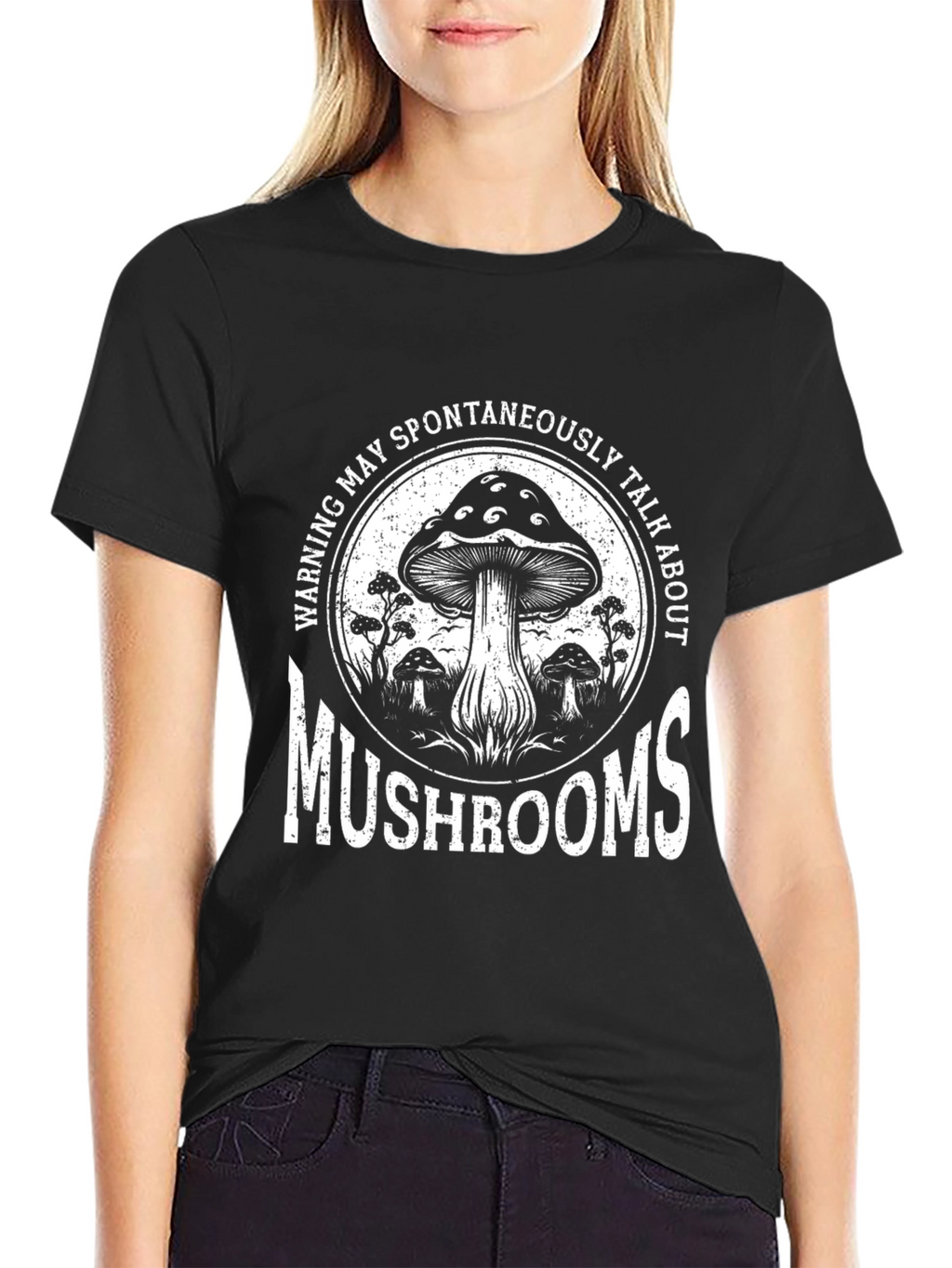 Mushroom Lover T-Shirt - Warning May Talk About Mushrooms