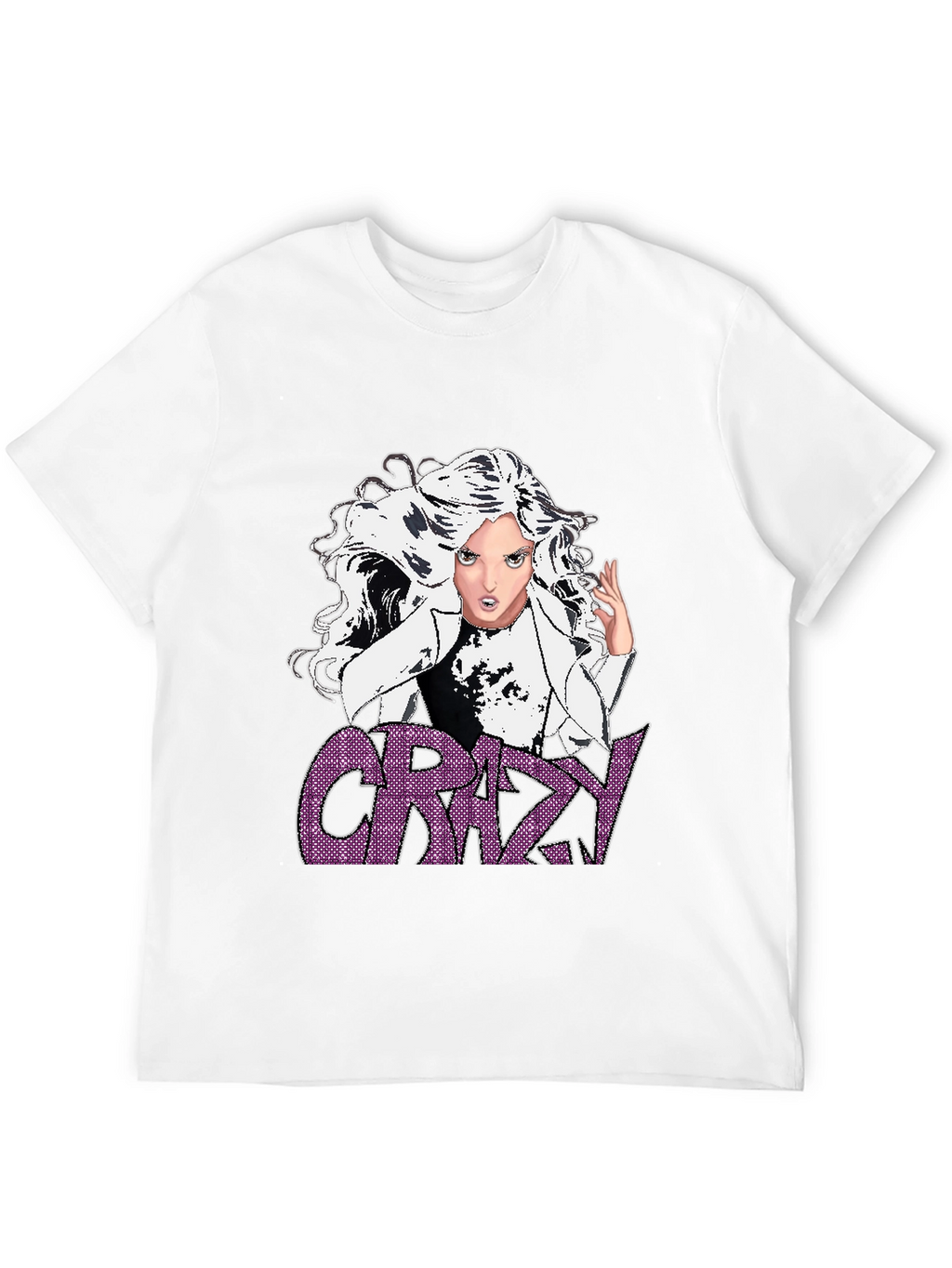Crazy Graphic T-Shirt - Black - Anime Style