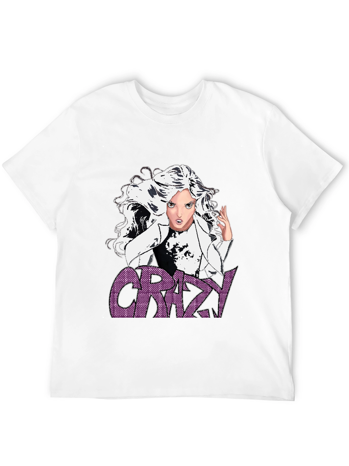 Crazy Graphic T-Shirt - Black - Anime Style
