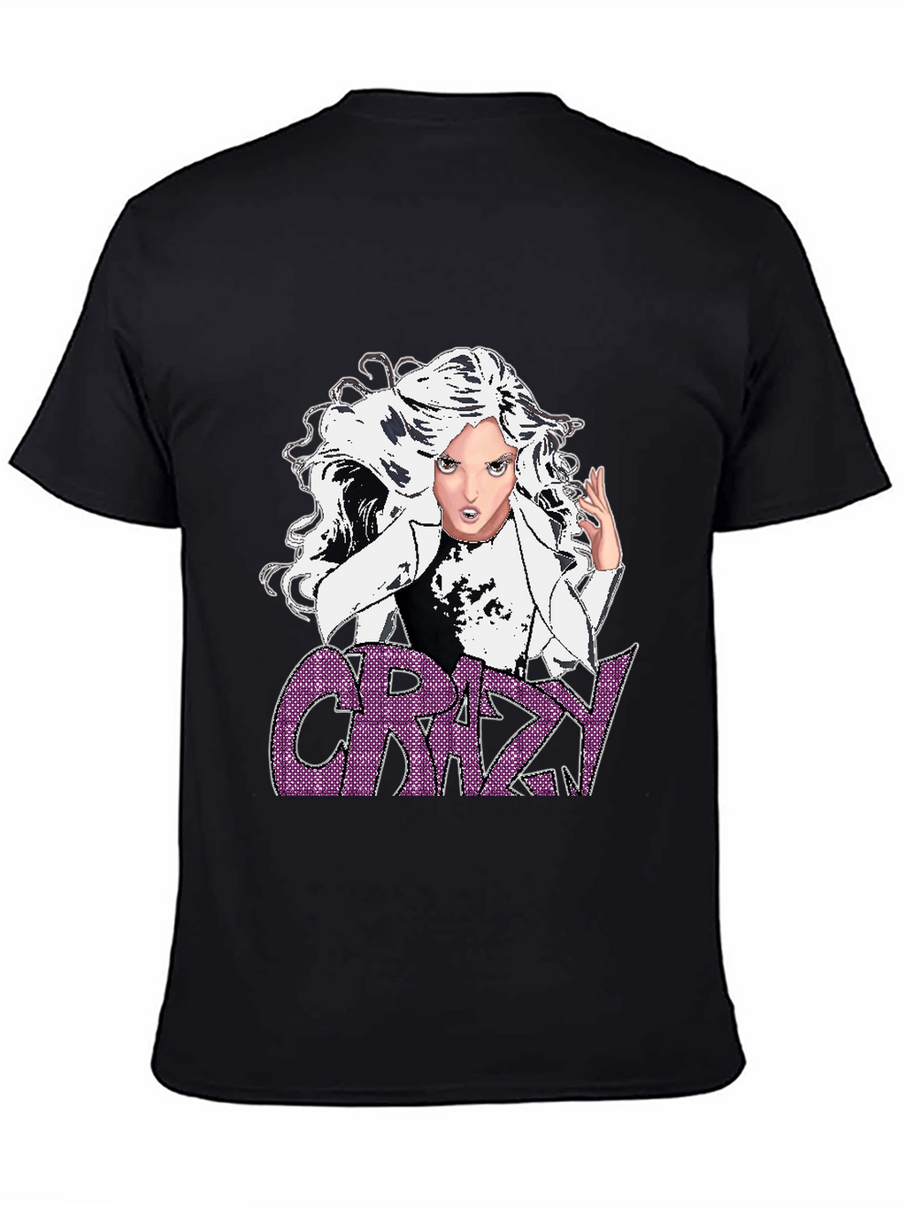 Crazy Graphic T-Shirt - Black - Anime Style