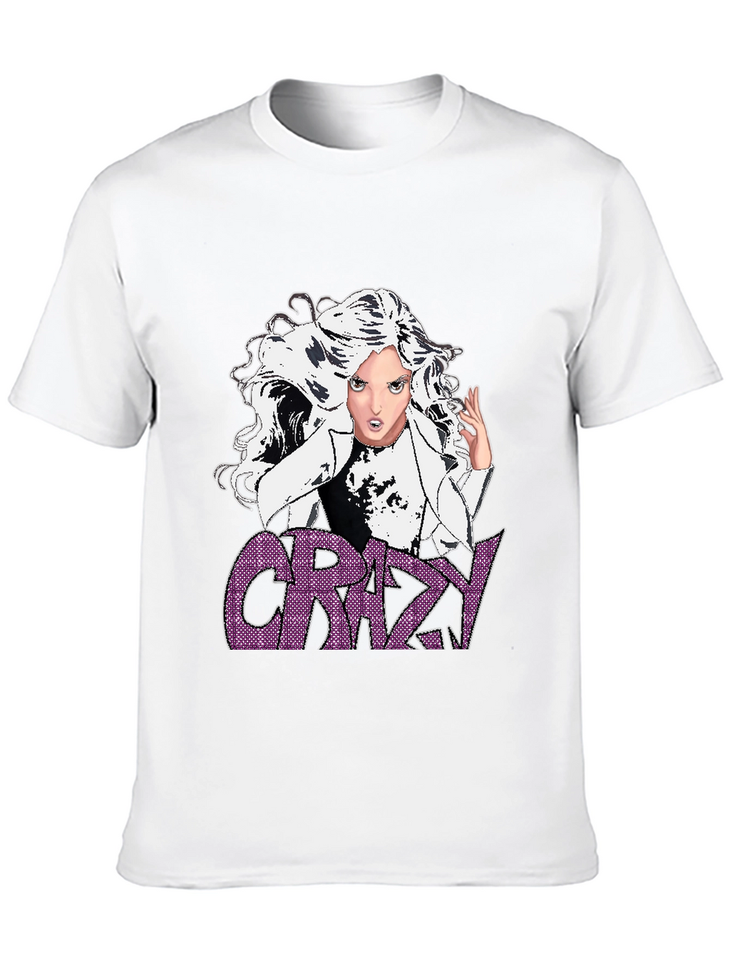 Crazy Graphic T-Shirt - Black - Anime Style