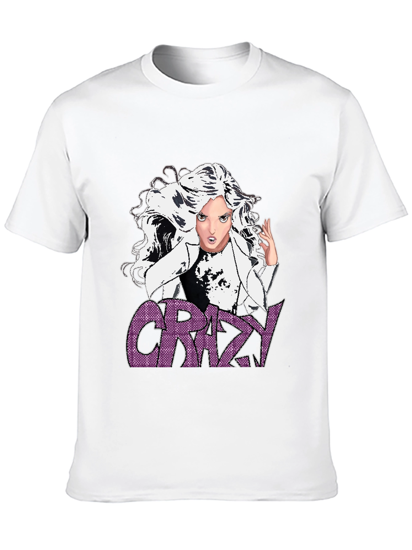 Crazy Graphic T-Shirt - Black - Anime Style
