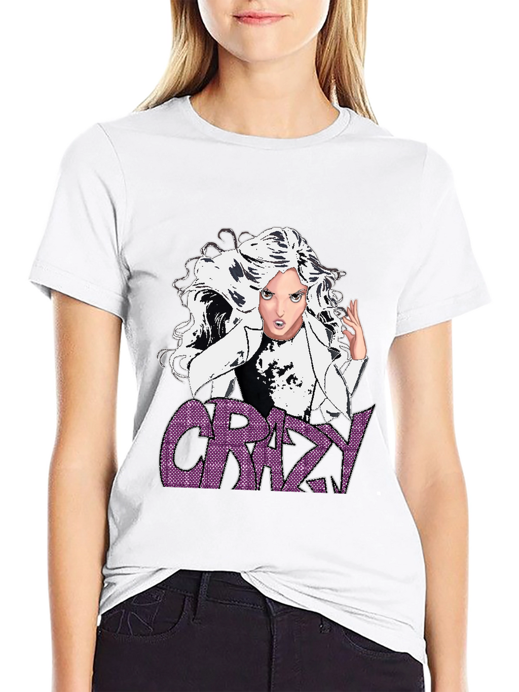 Crazy Graphic T-Shirt - Black - Anime Style