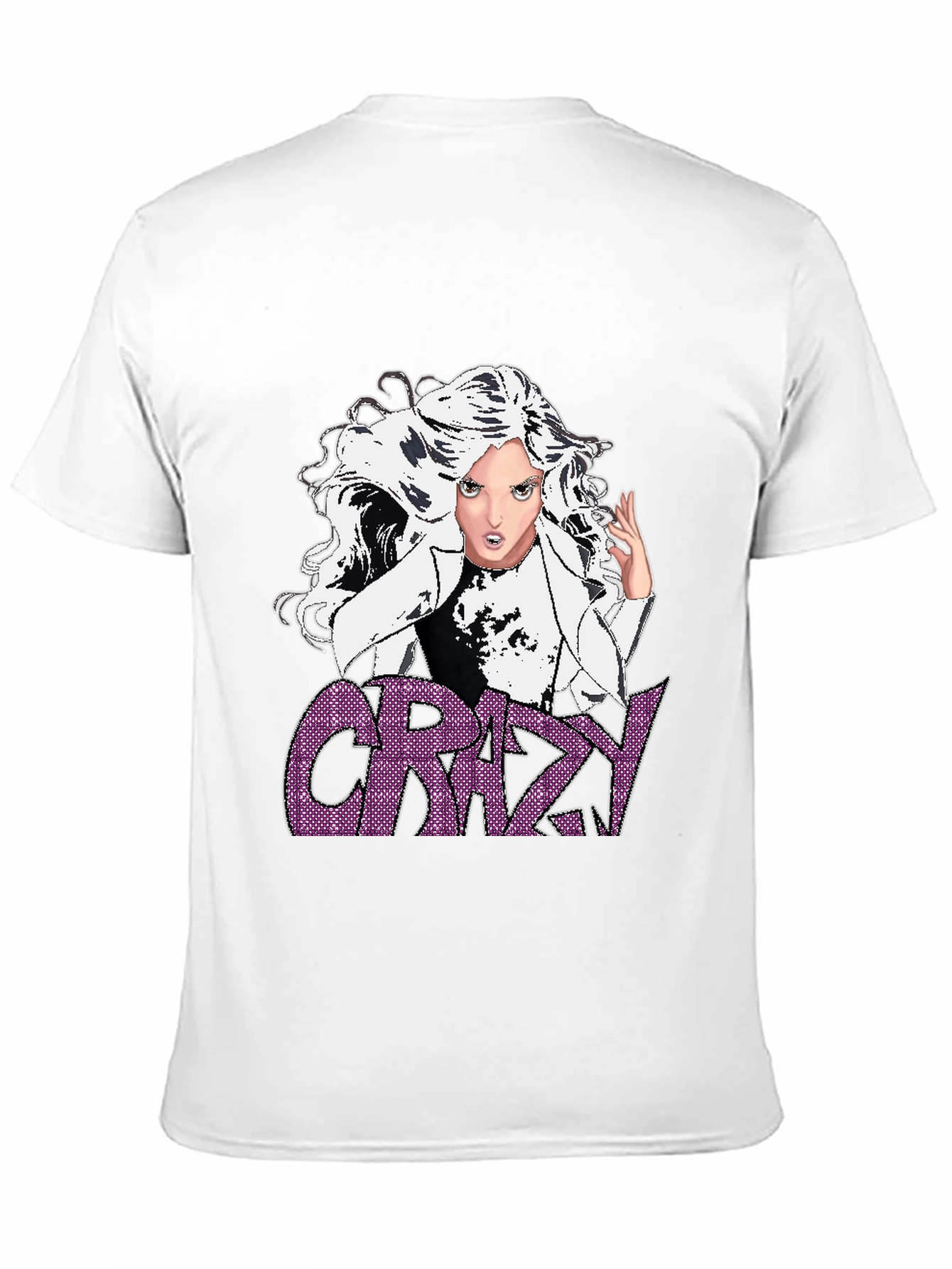 Crazy Graphic T-Shirt - Black - Anime Style