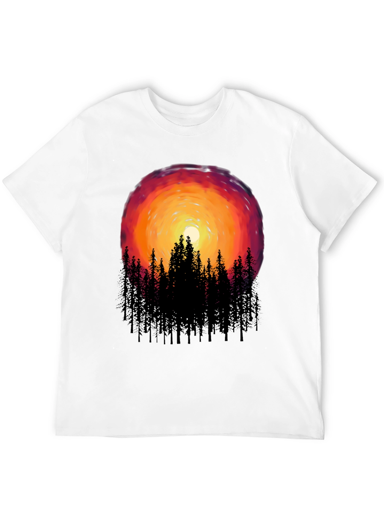 Sunset Forest Graphic Tee - Black