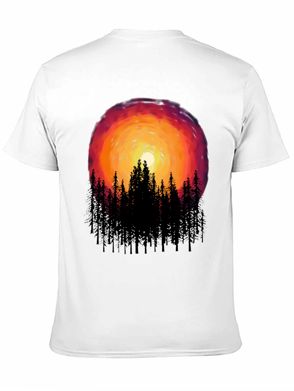 Sunset Forest Graphic Tee - Black