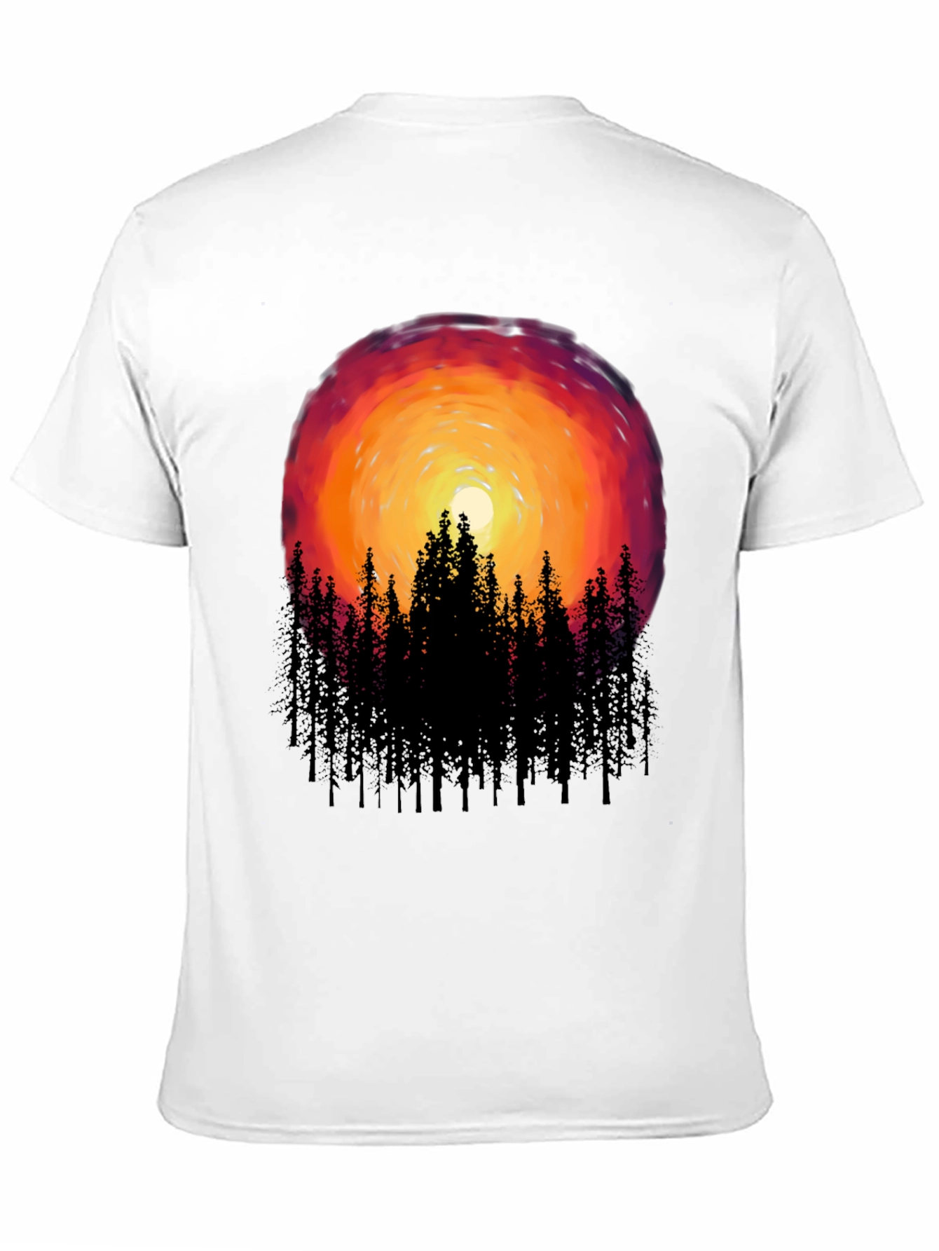 Sunset Forest Graphic Tee - Black