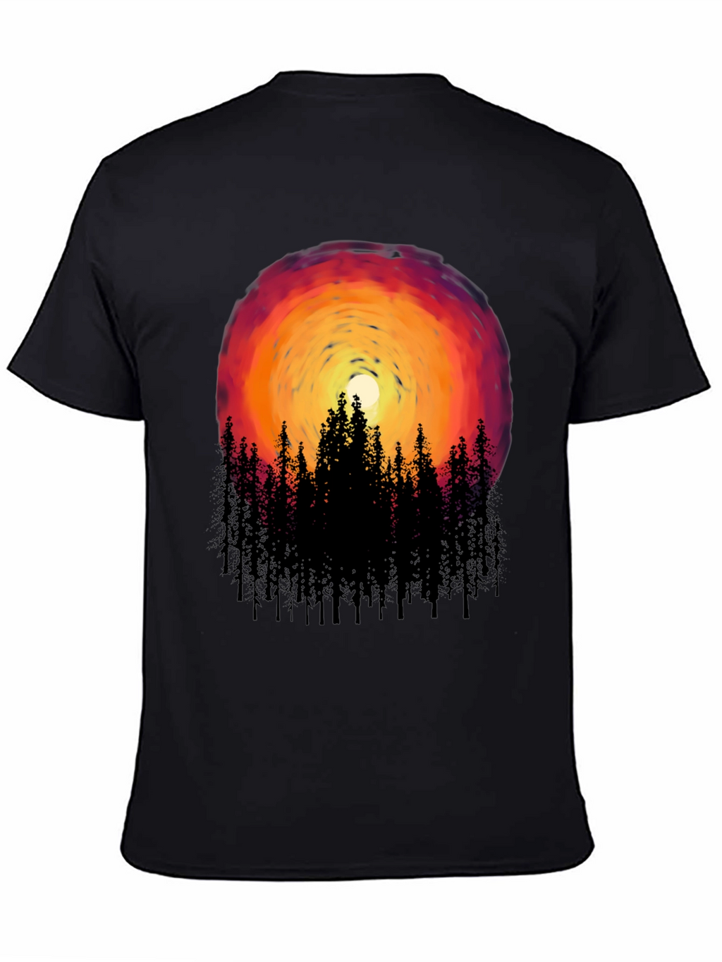 Sunset Forest Graphic Tee - Black