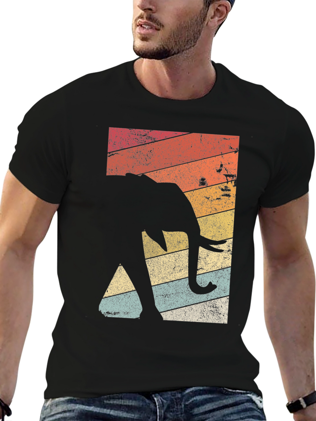 Retro Elephant Graphic Tee - Stylish & Comfortable