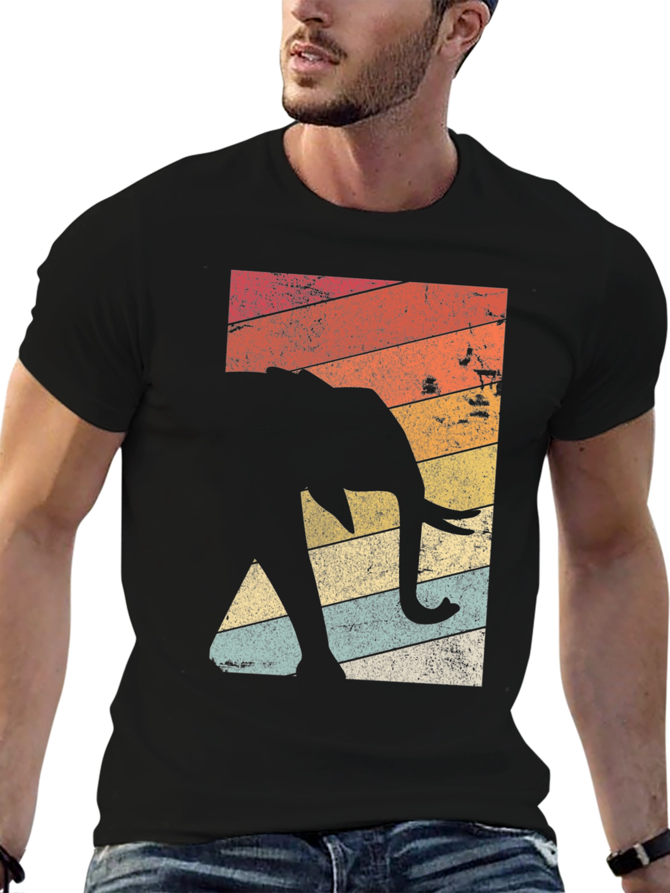 Retro Elephant Graphic Tee - Stylish & Comfortable