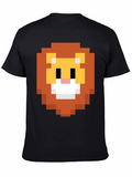 Pixel Lion Graphic Tee - Retro Style