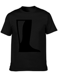 Mens Black T-Shirt with Boot Graphic
