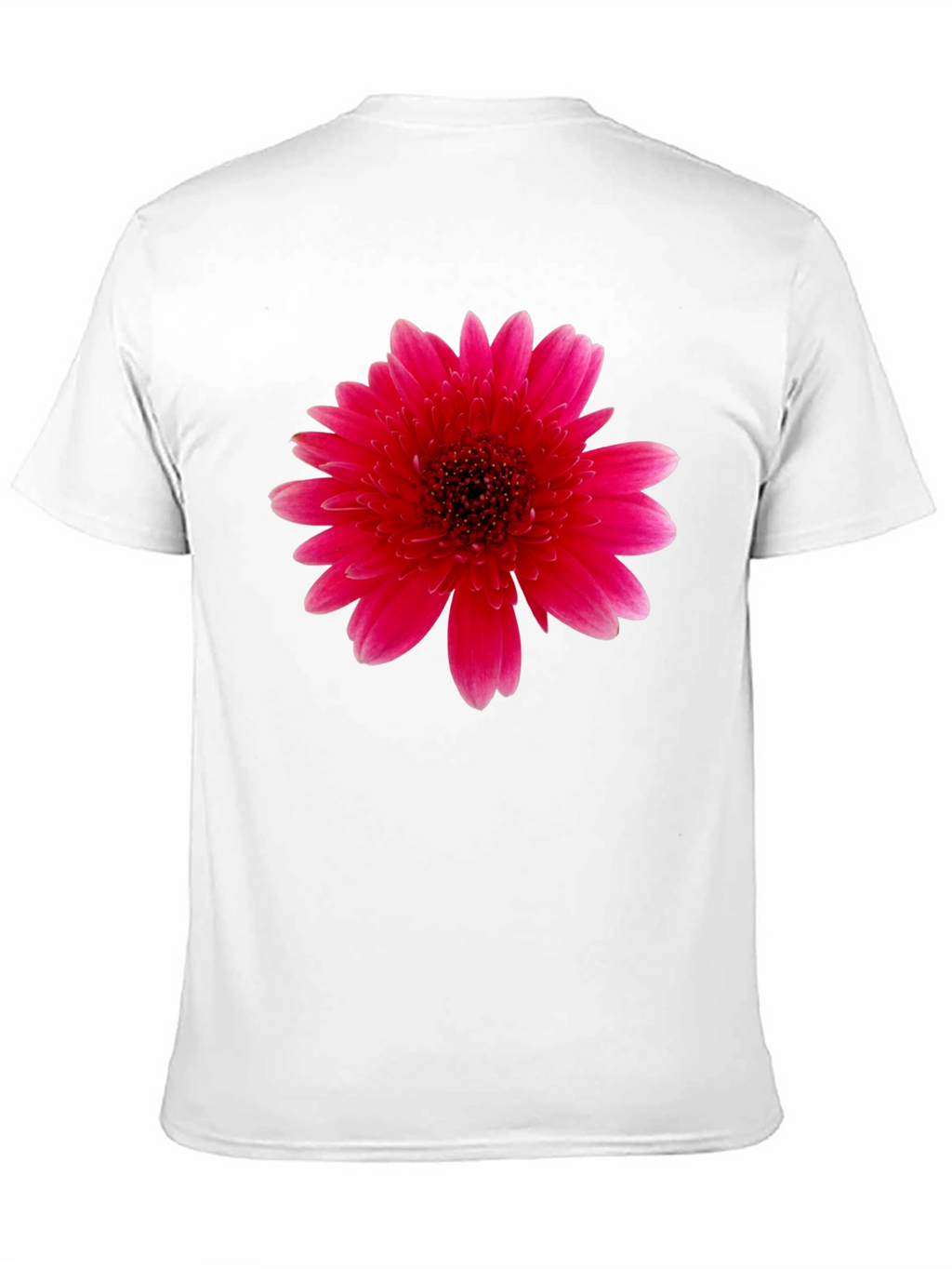 Vibrant Pink Gerbera Flower Black T-Shirt