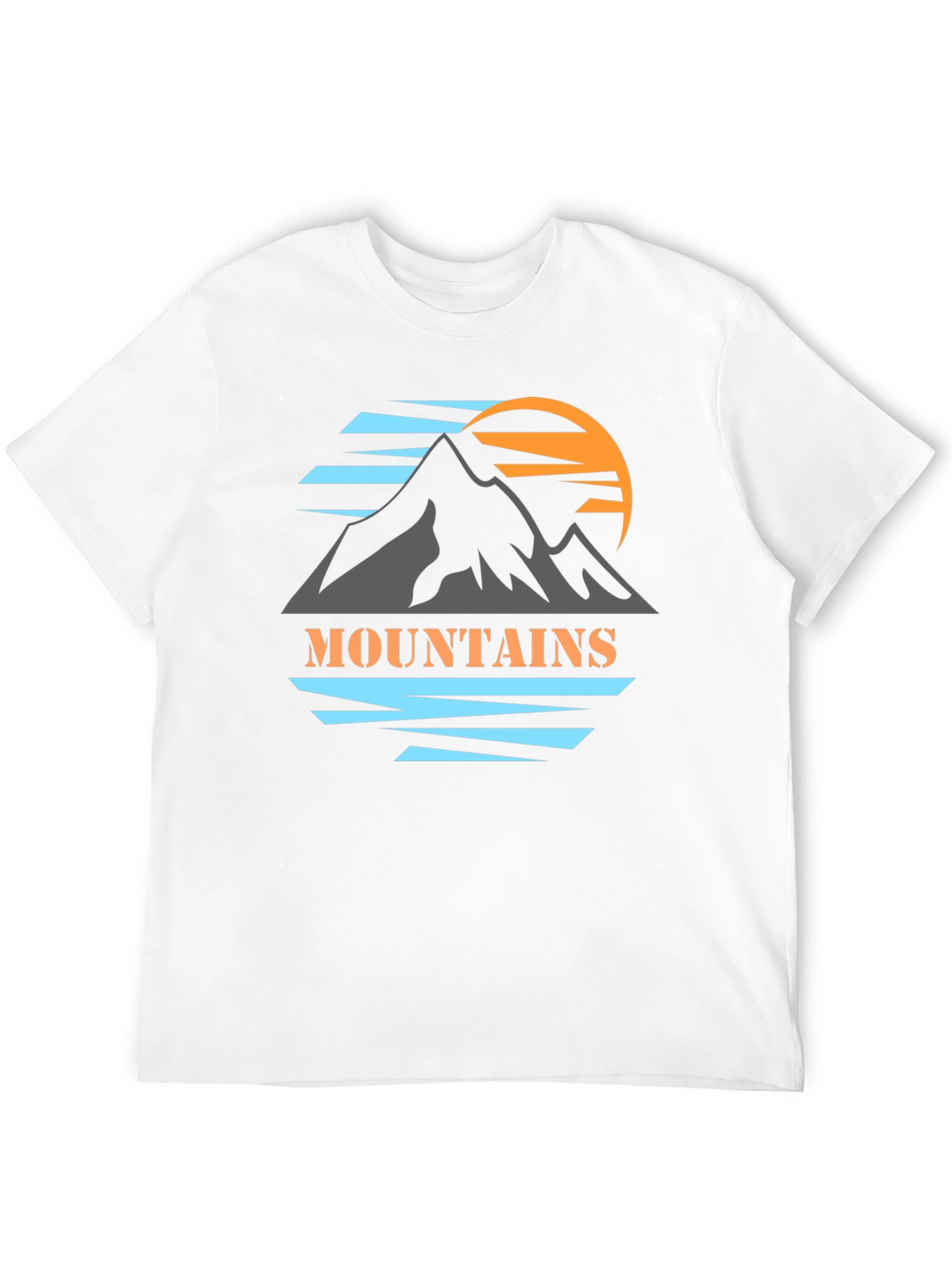 Mountains Graphic Print Black T-Shirt