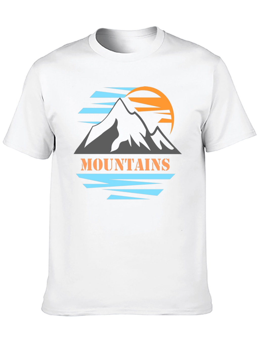 Mountains Graphic Print Black T-Shirt