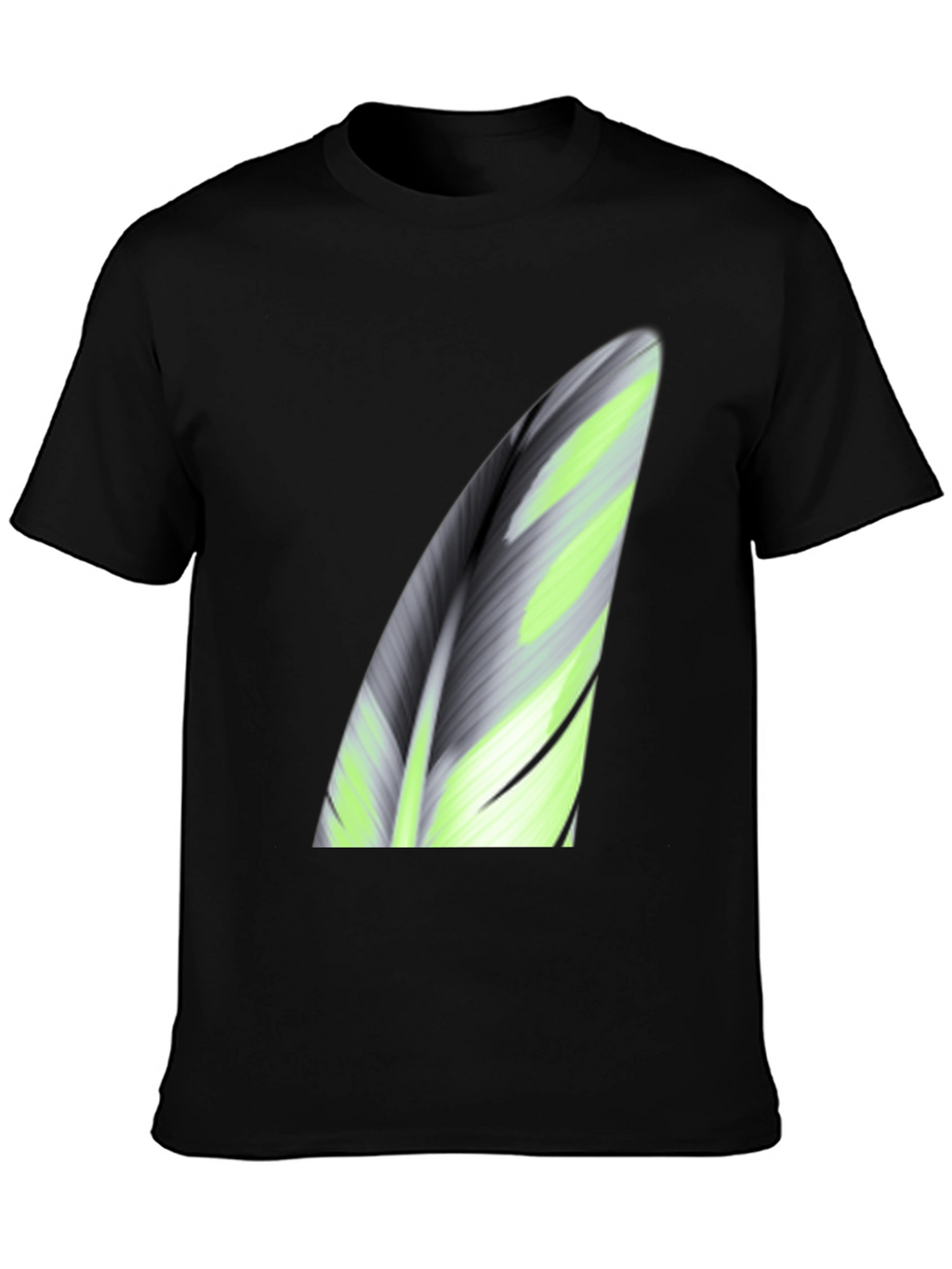 Abstract Leaf Print Black T-Shirt