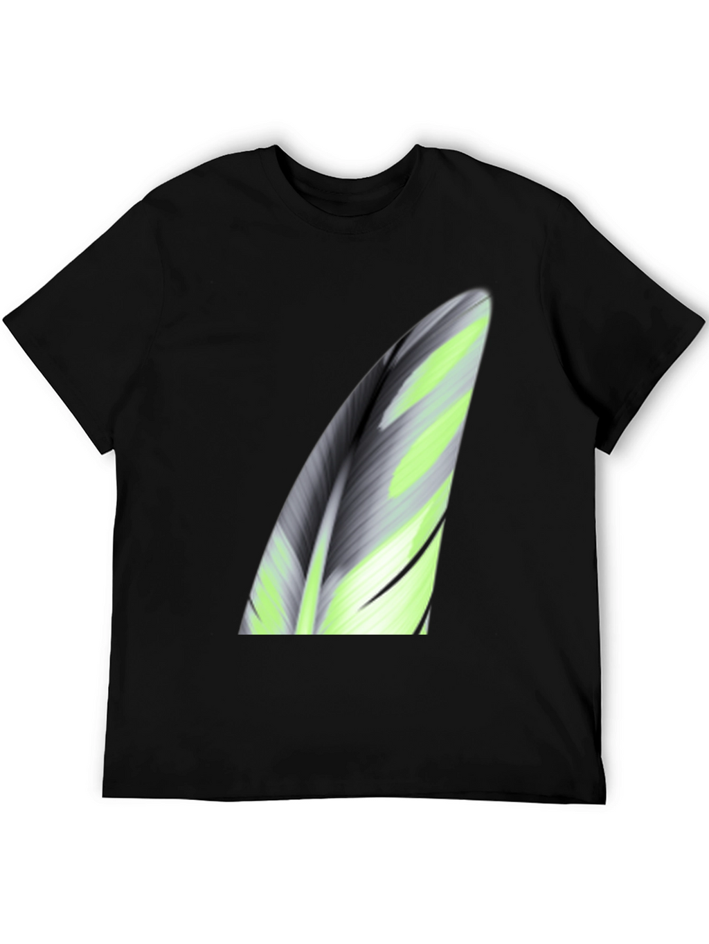 Abstract Leaf Print Black T-Shirt