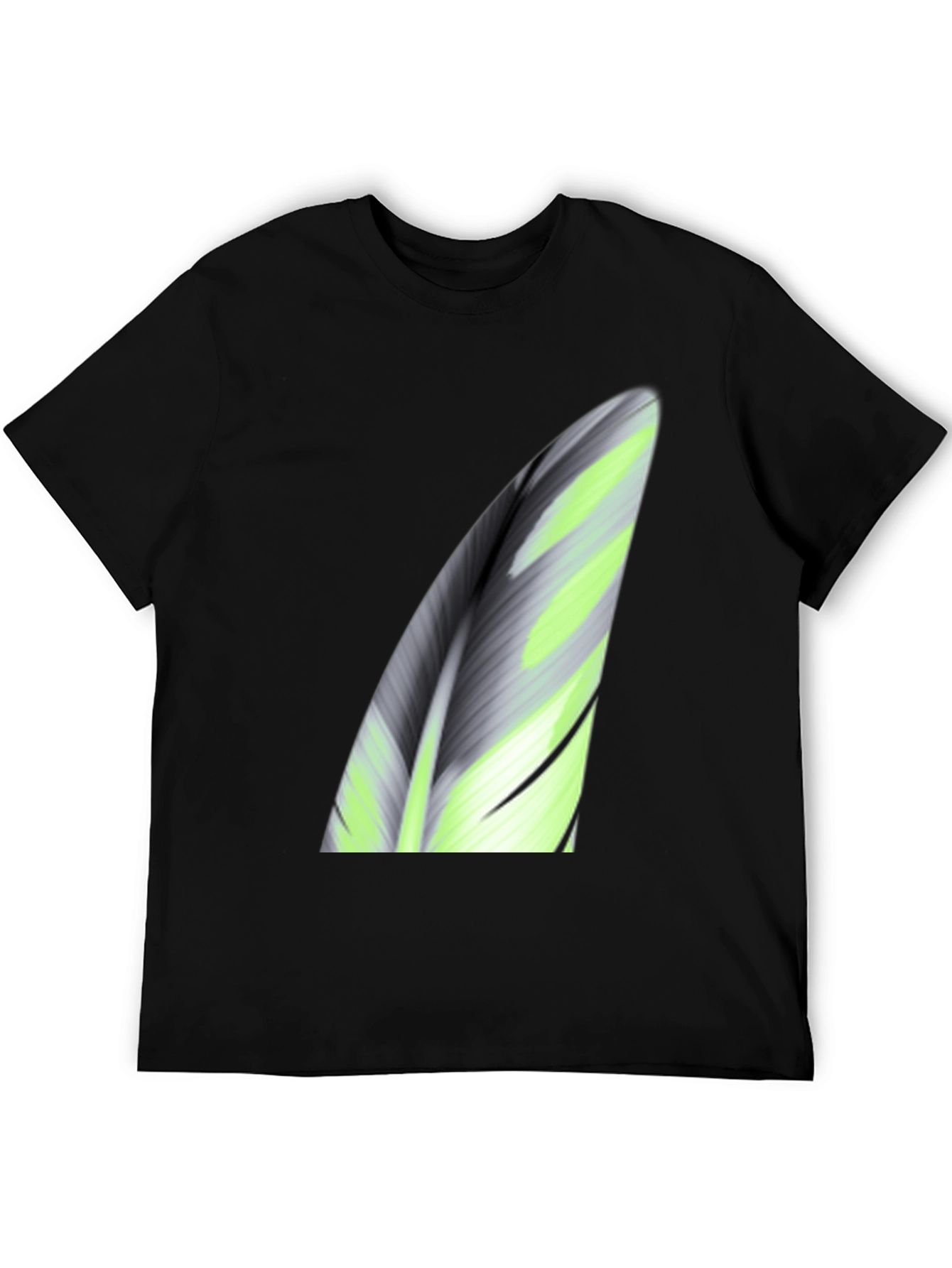 Abstract Leaf Print Black T-Shirt