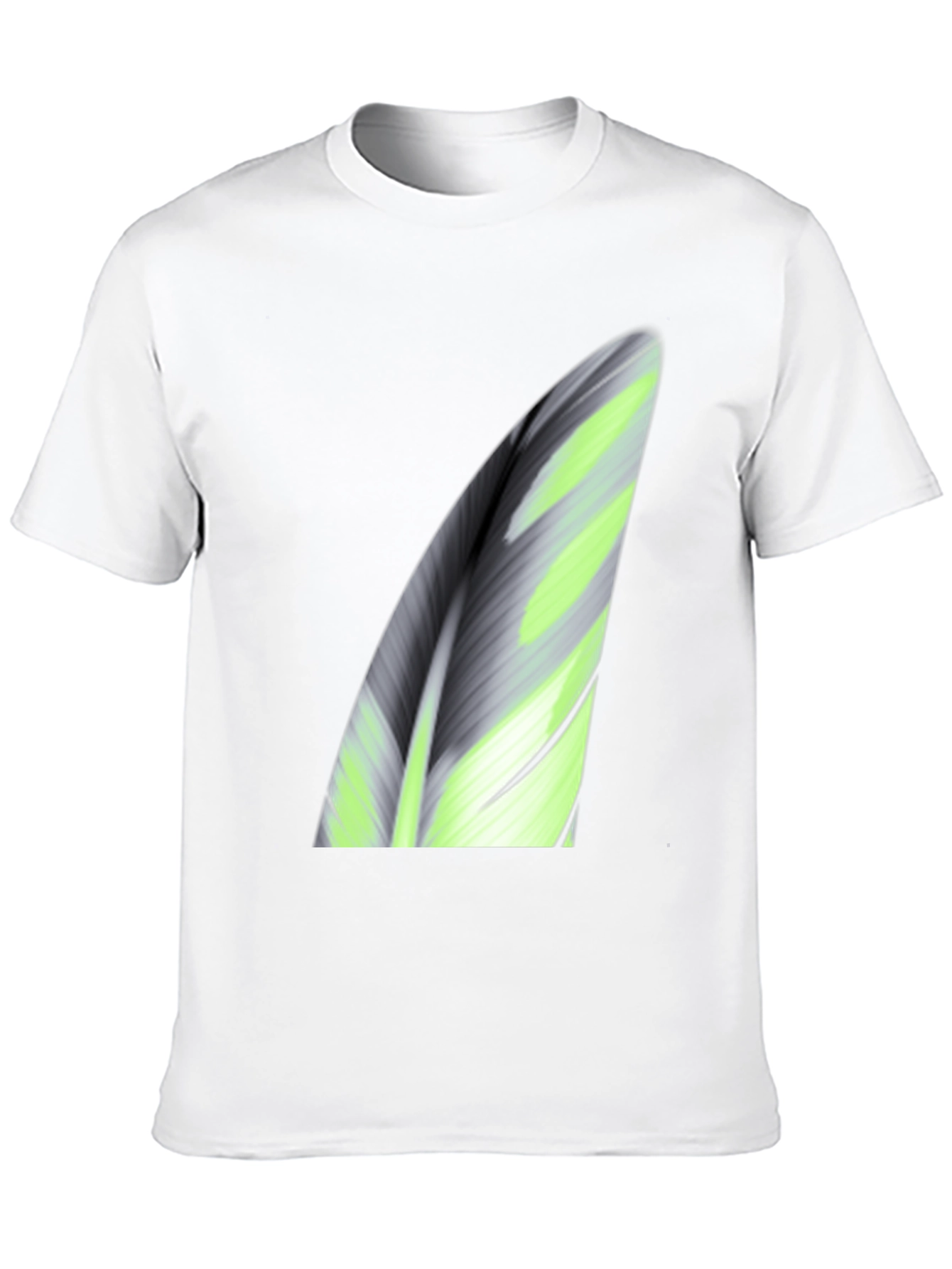 Abstract Leaf Print Black T-Shirt