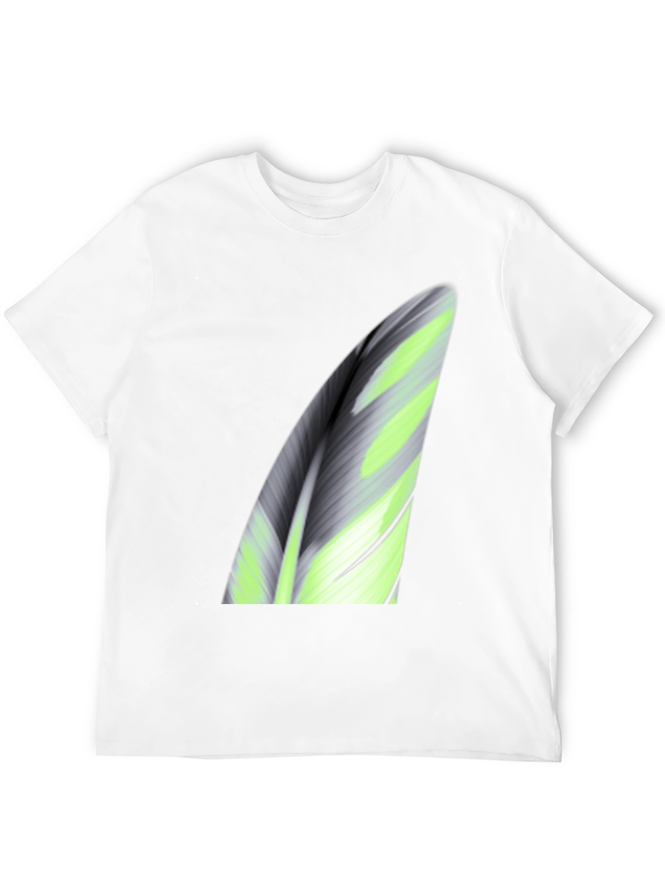 Abstract Leaf Print Black T-Shirt