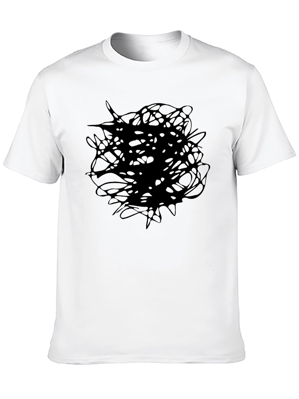 Abstract Scribble Graphic Tee - Black Crew Neck