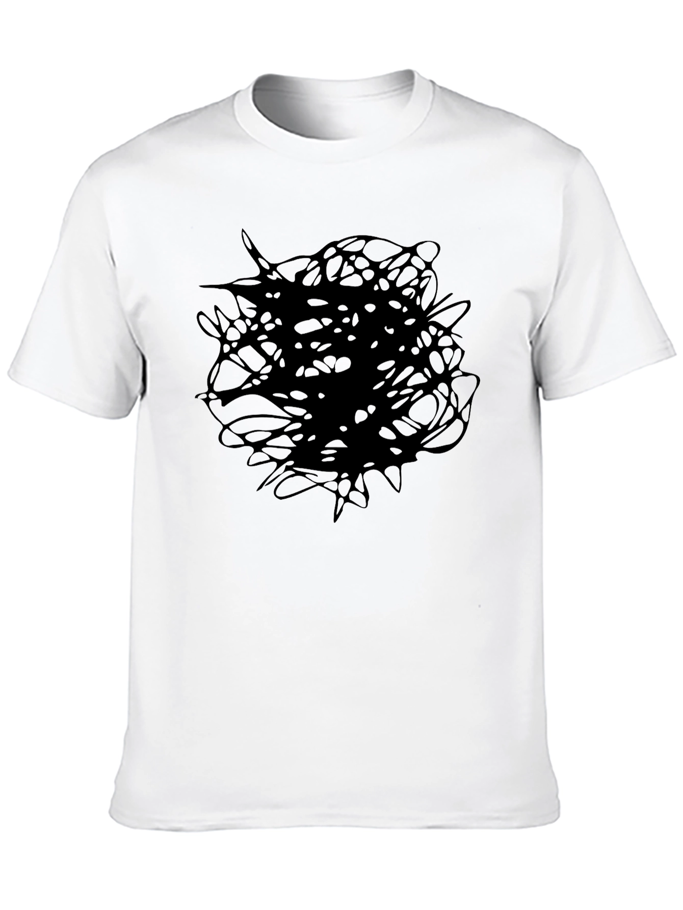 Abstract Scribble Graphic Tee - Black Crew Neck