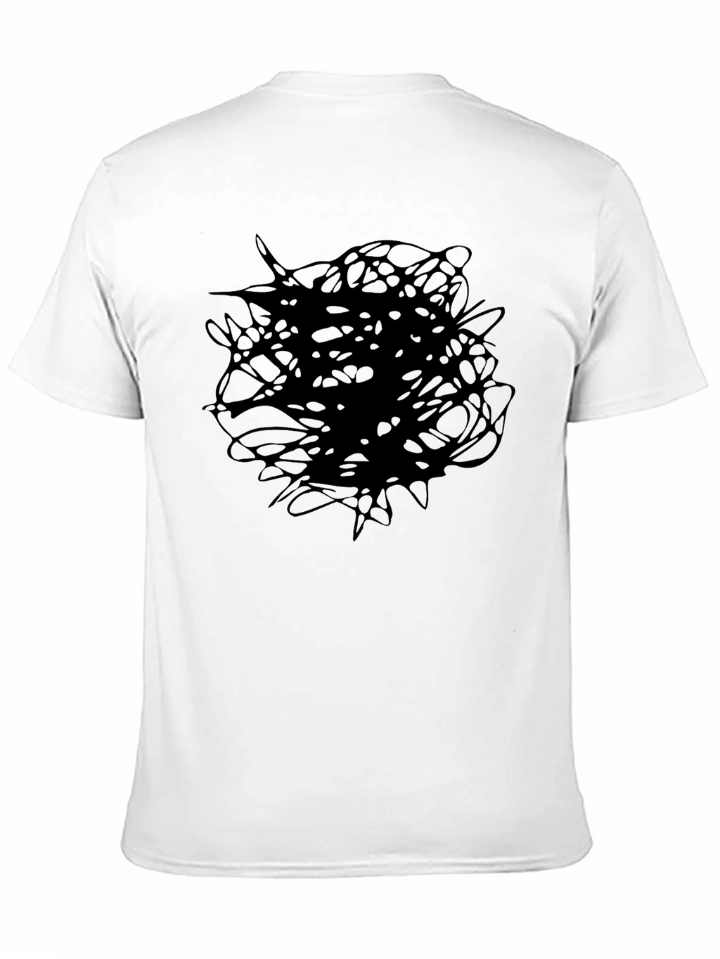 Abstract Scribble Graphic Tee - Black Crew Neck