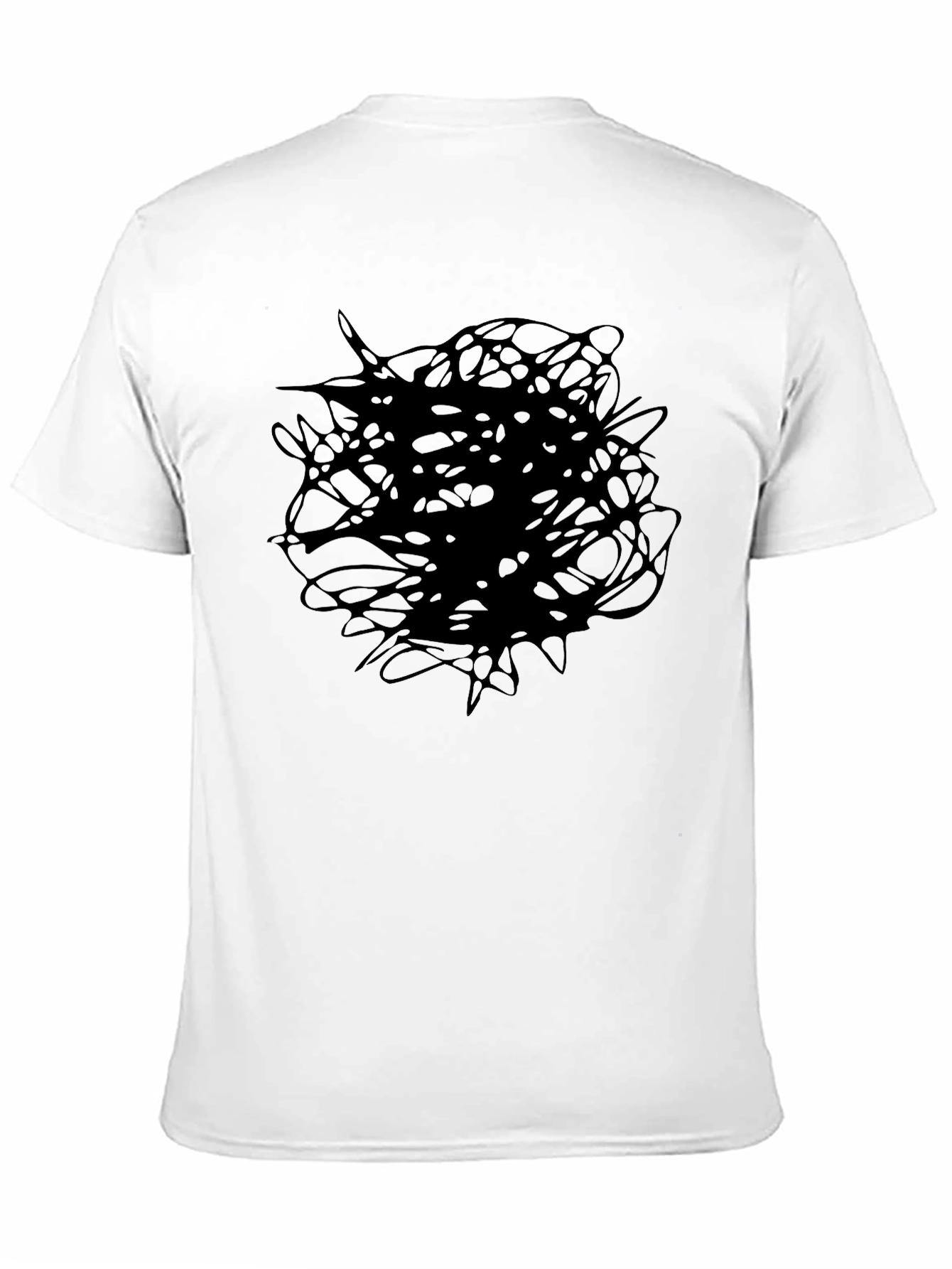 Abstract Scribble Graphic Tee - Black Crew Neck
