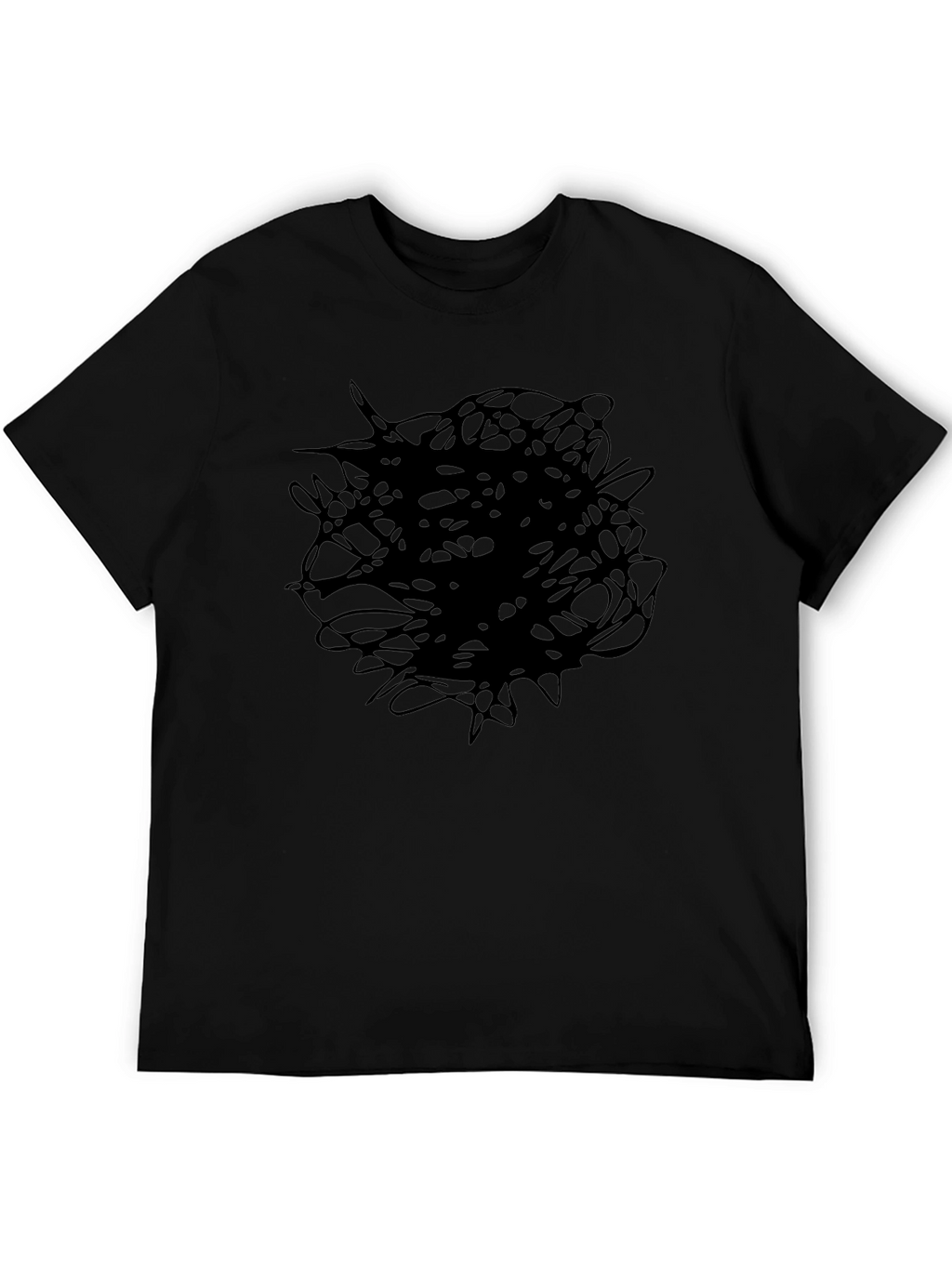 Abstract Scribble Graphic Tee - Black Crew Neck