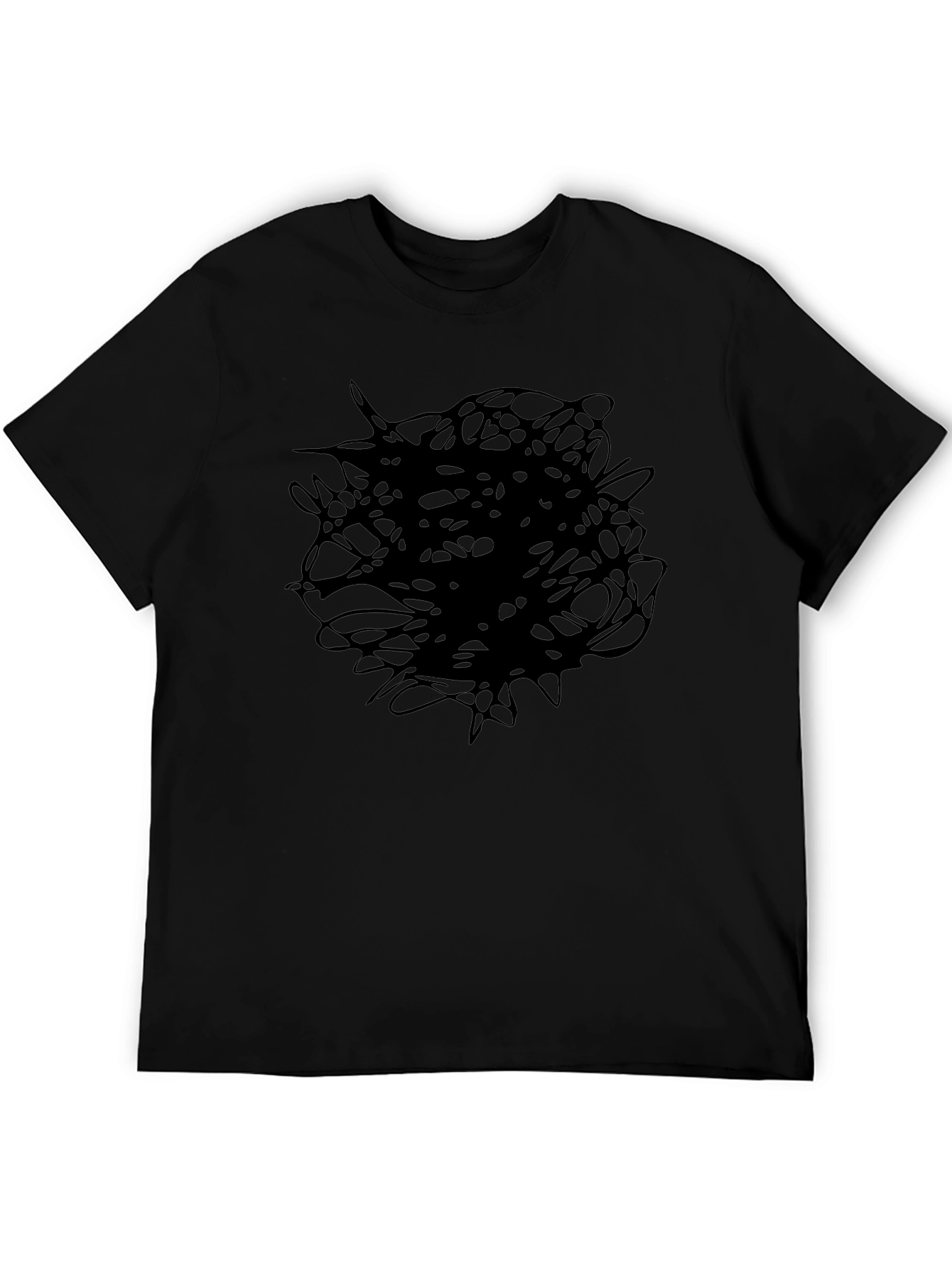 Abstract Scribble Graphic Tee - Black Crew Neck