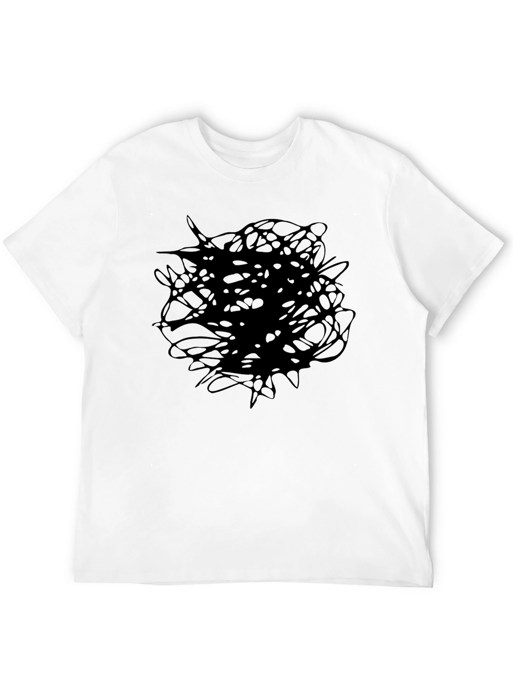 Abstract Scribble Graphic Tee - Black Crew Neck