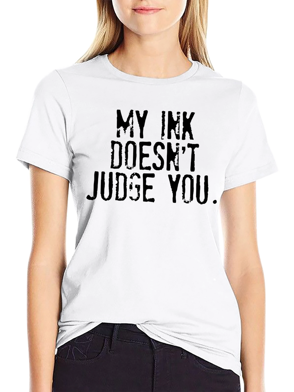My Ink Doesnt Judge You Black T-Shirt