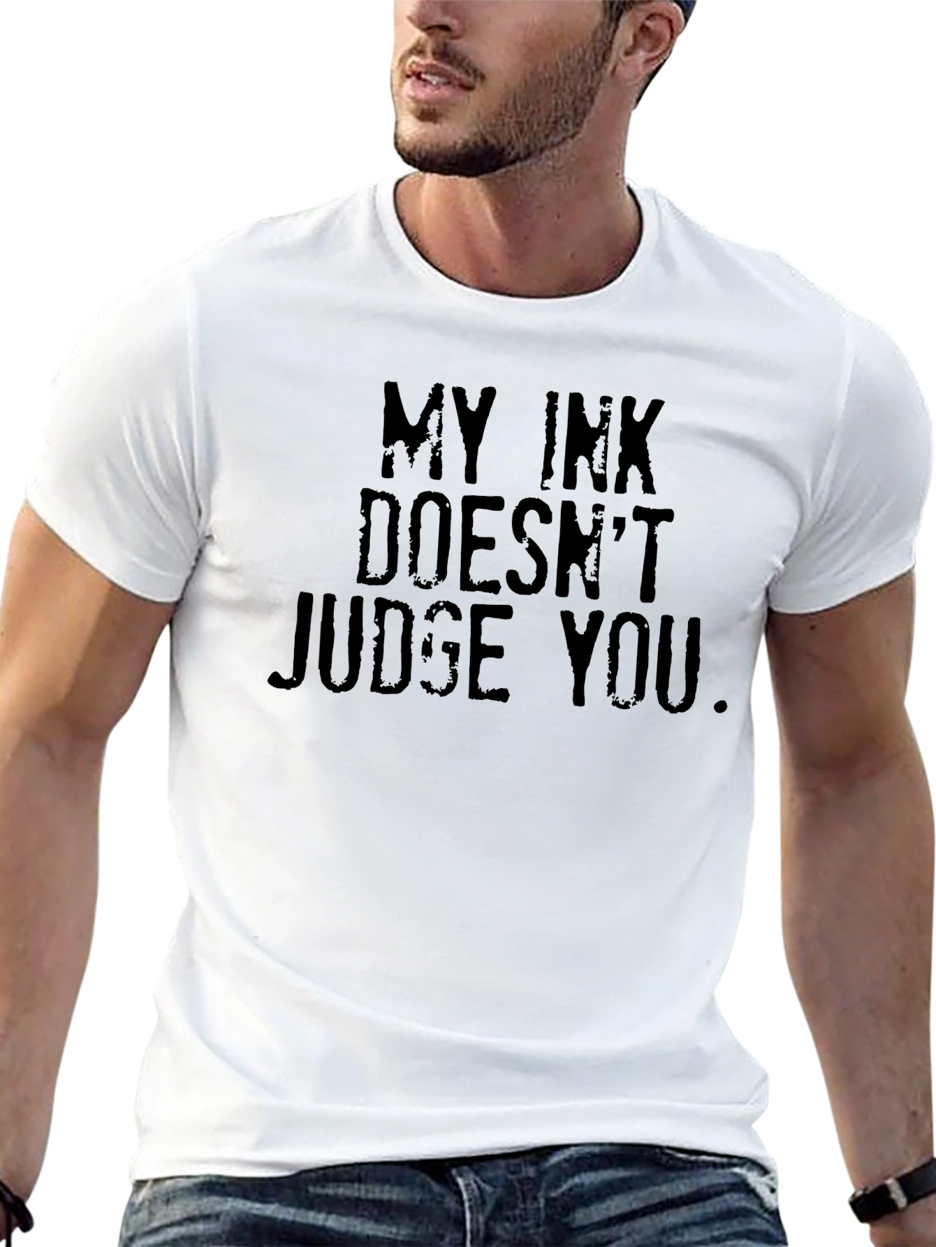 My Ink Doesnt Judge You Black T-Shirt