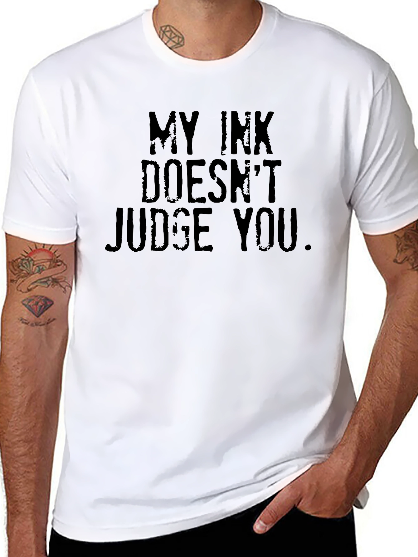 My Ink Doesnt Judge You Black T-Shirt