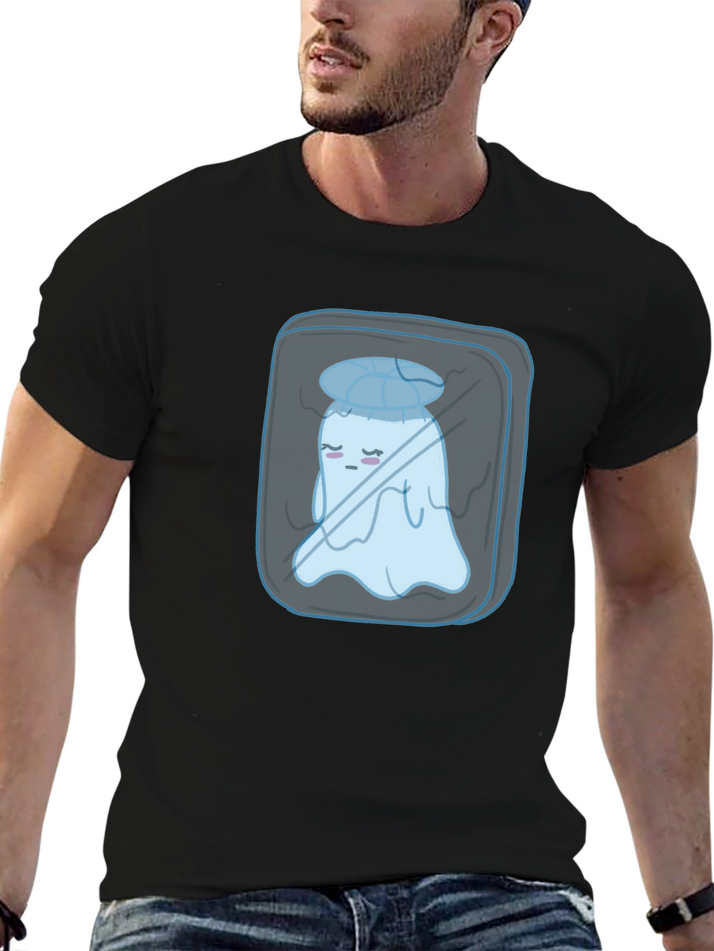 Sad Ghost in Ice Cube Graphic Tee