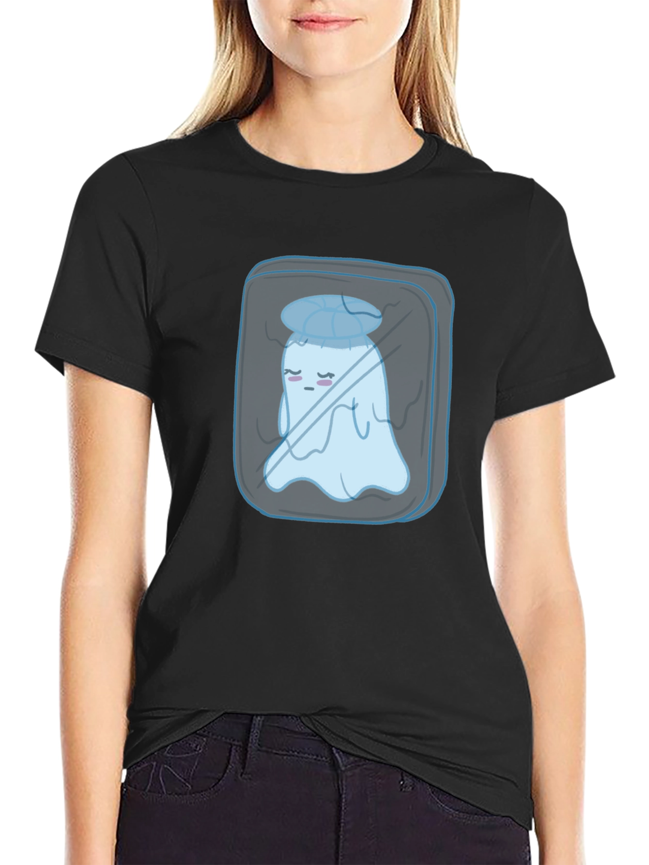Sad Ghost in Ice Cube Graphic Tee