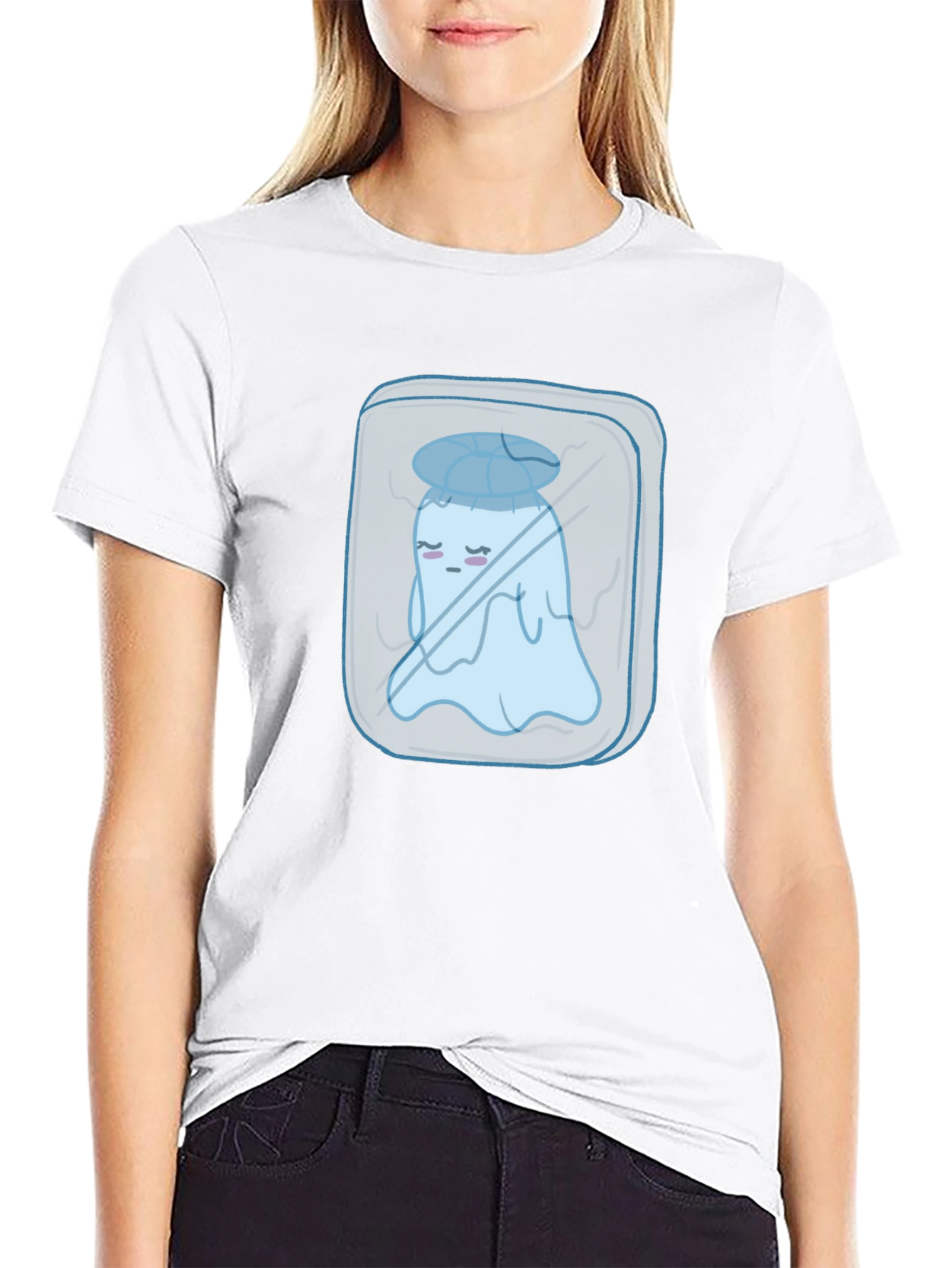 Sad Ghost in Ice Cube Graphic Tee