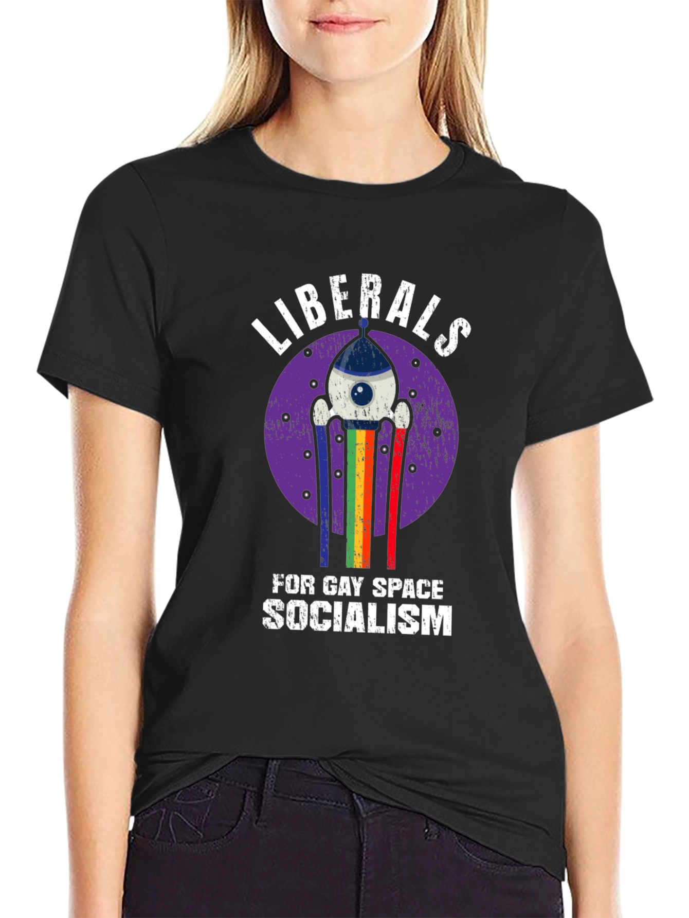 Liberals for Gay Space Socialism Graphic T-Shirt