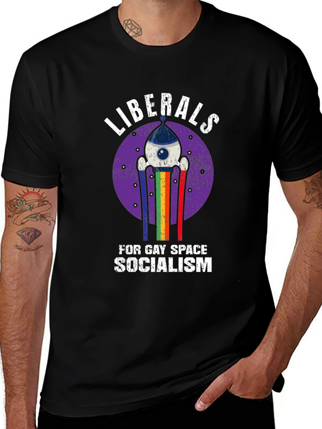 Liberals for Gay Space Socialism Graphic T-Shirt
