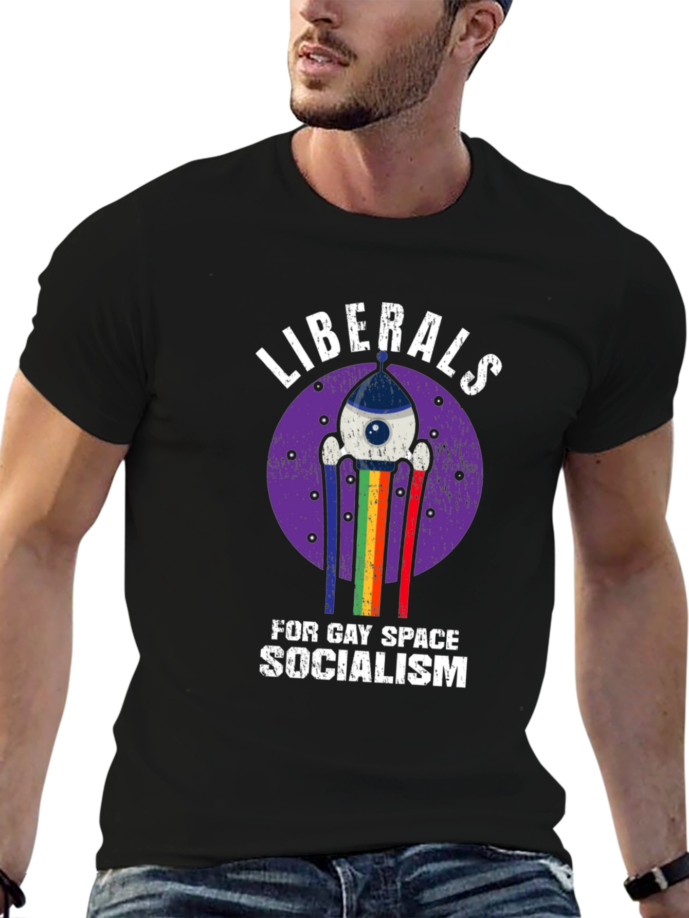 Liberals for Gay Space Socialism Graphic T-Shirt