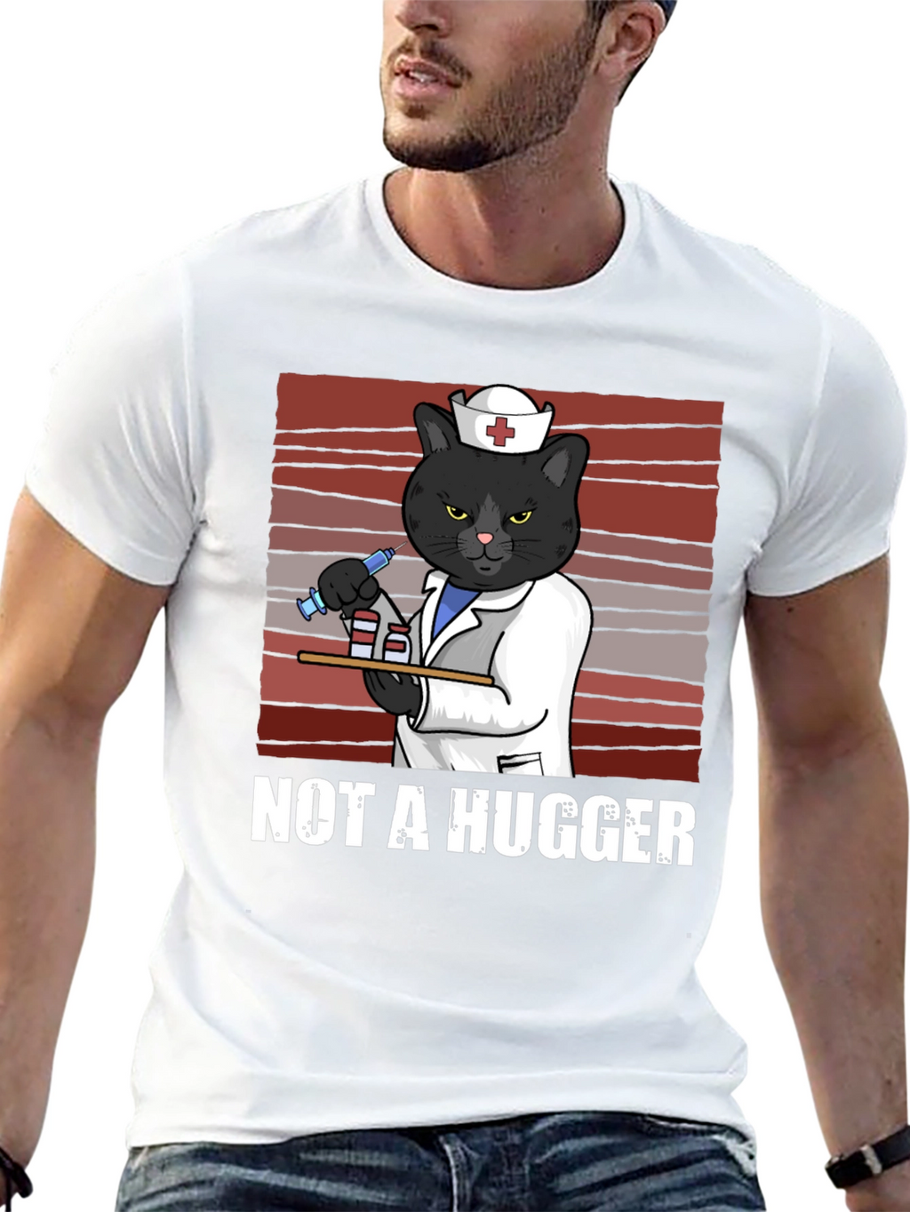 Not A Hugger Nurse Cat T-Shirt